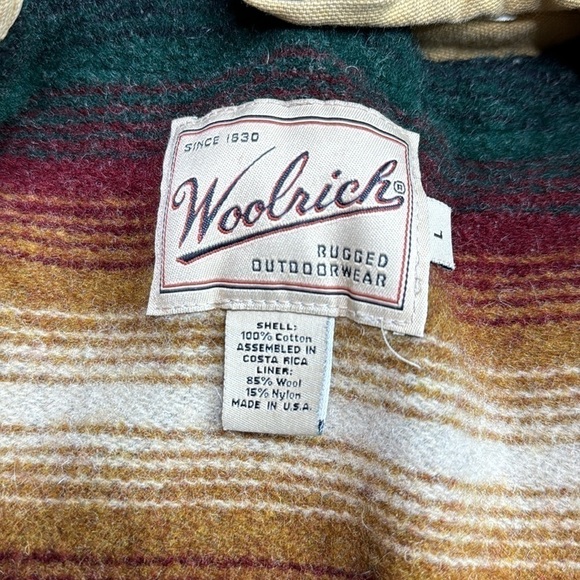 Vintage Woolrich Wool Blanket Lined Canvas Chore Jacket Large - Picture 8 of 14